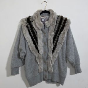 Vintage Mitra Angora and Lams Wool Button Down Sweater